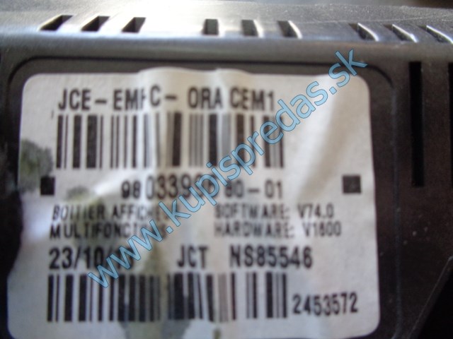 displej na fiat scudo II, 9803399680-01